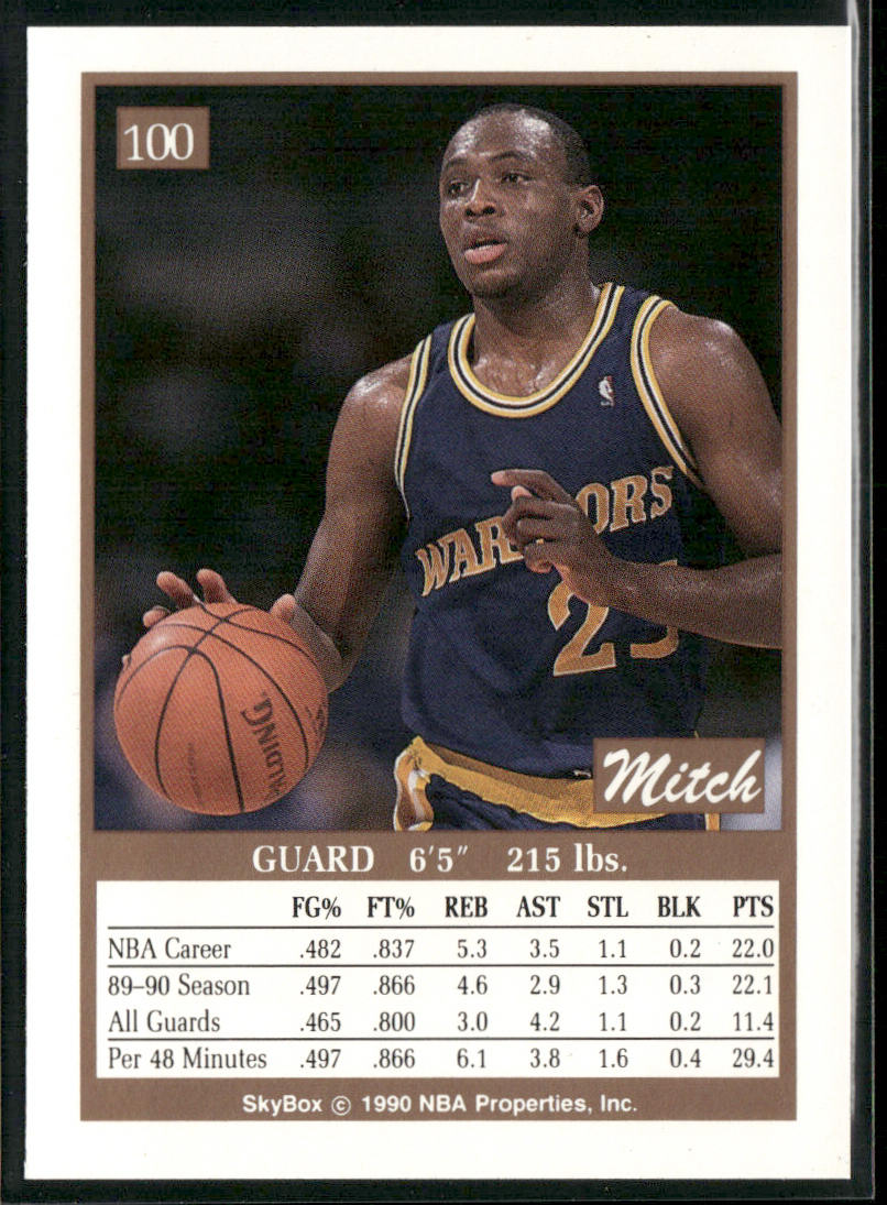 Mitch Richmond 1990-91 SkyBox #100 Golden State Warriors