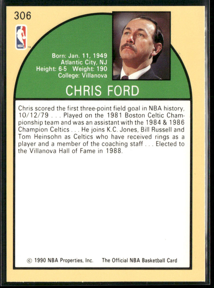 Chris Ford 1990-91 Hoops #306 Boston Celtics