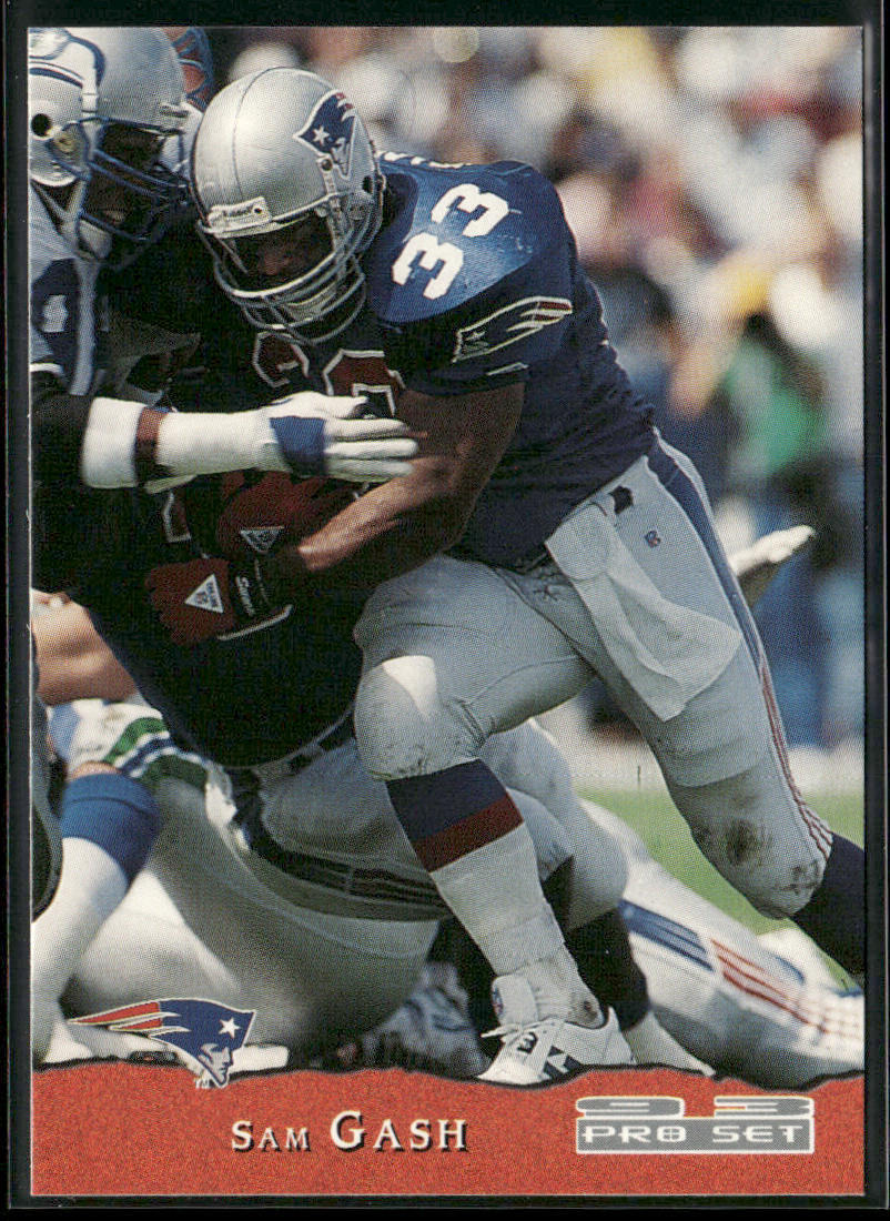 Sam Gash 1993 Pro Set #280 RC New England Patriots front