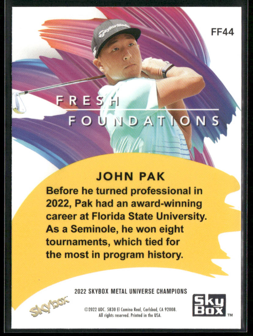 John Pak 2022 SkyBox Metal Universe Champions Fresh Foundations Aqua #FF44