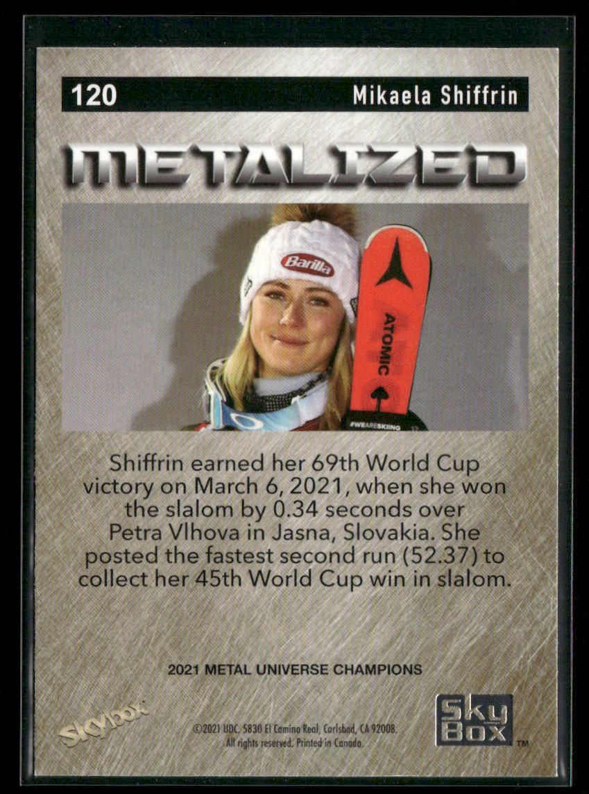 Mikaela Shiffrin 2021 SkyBox Metal Universe Champions #120