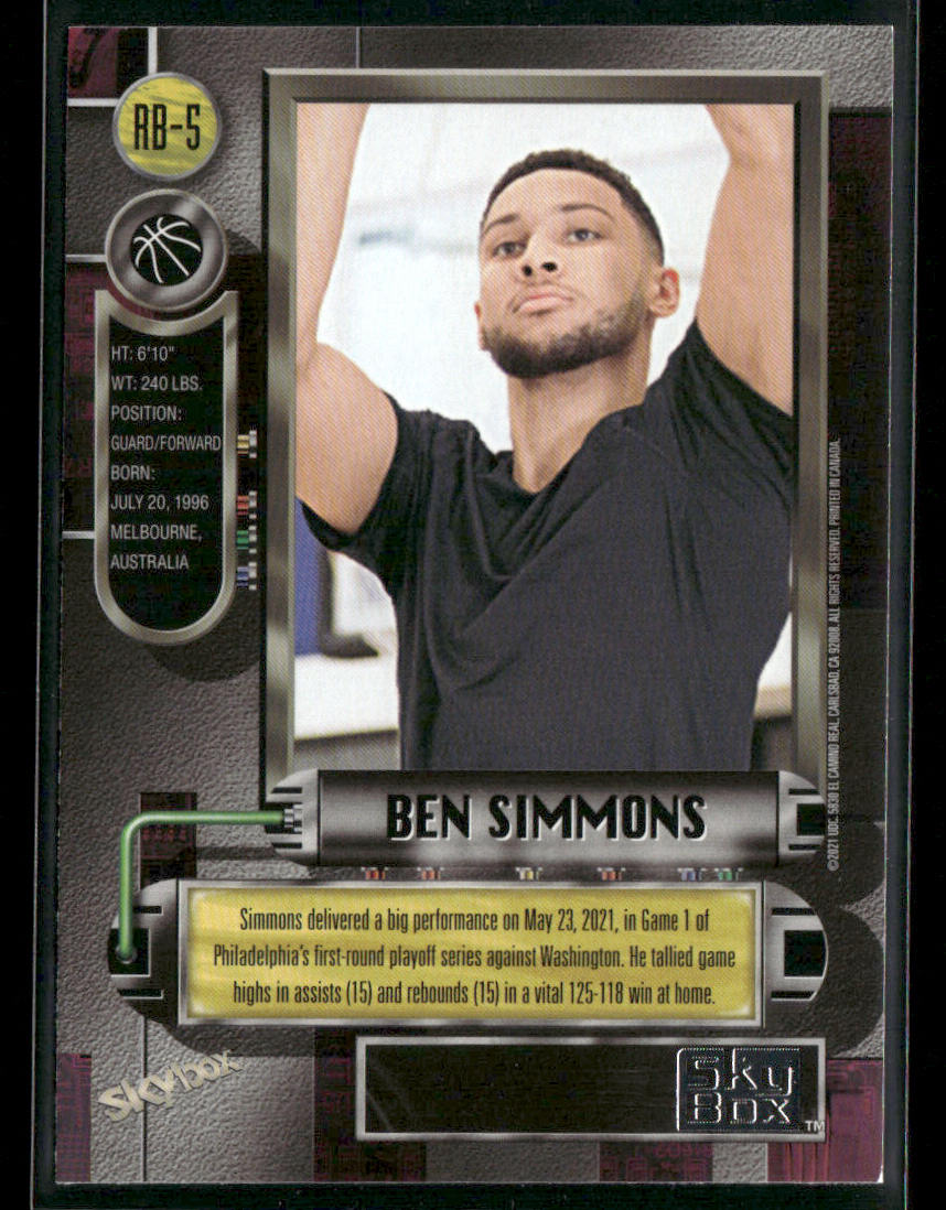 Ben Simmons 2021 SkyBox Metal Universe Champions 1997-98 Retro #RB-5 back