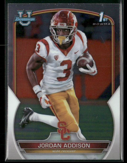 Jordan Addison 2022 Bowman University Chrome #36 USC Trojans