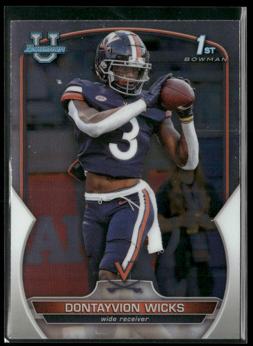 Dontayvion Wicks 2022 Bowman University Chrome #96 Virginia Cavaliers