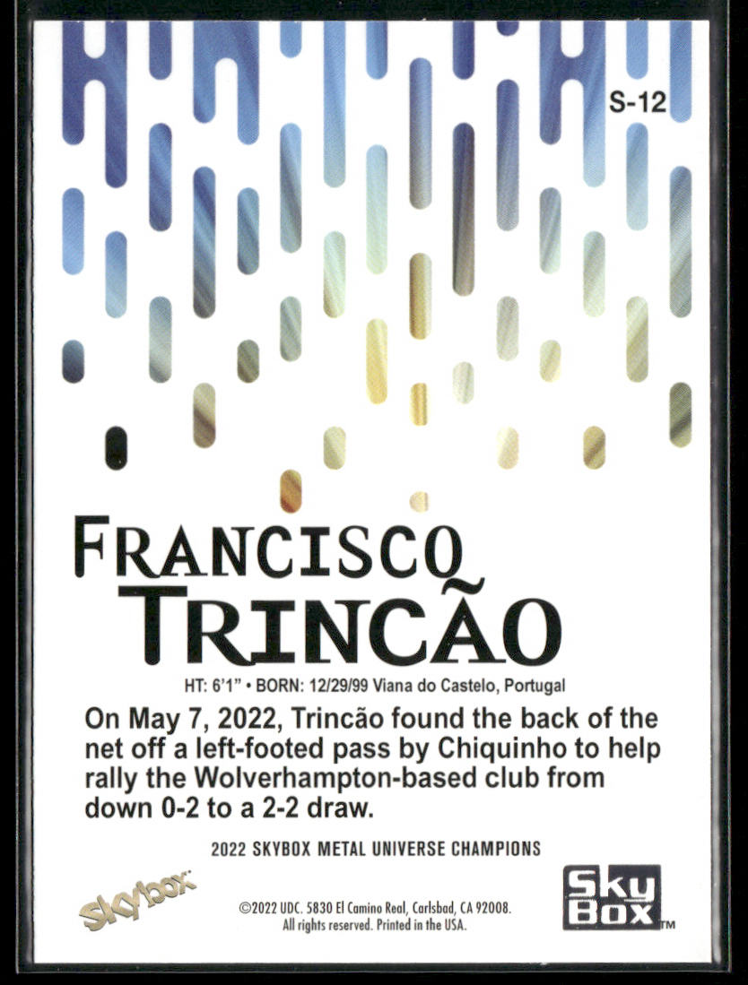 Francisco Trincao 2022 SkyBox Metal Universe Champions Skybox Premium #S-12