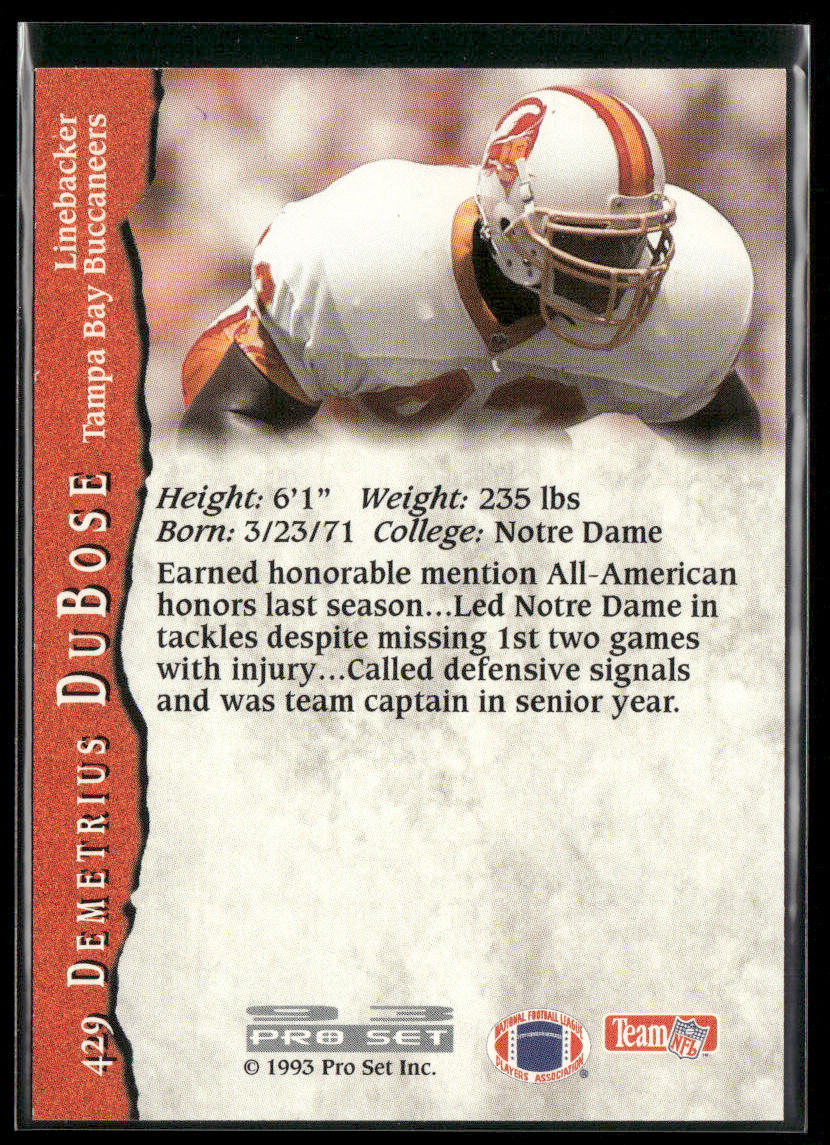 Demetrius DuBose 1993 Pro Set #429 RC Tampa Bay Buccaneers