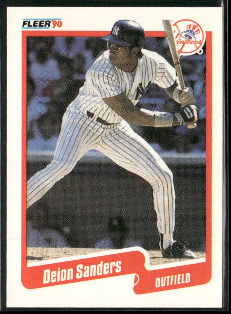 Deion Sanders 1990 Fleer #454 New York Yankees front