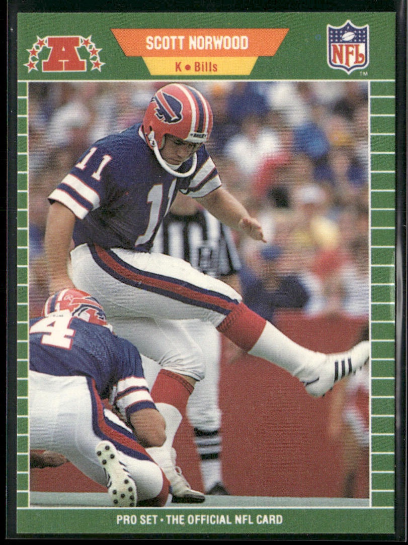 Scott Norwood 1989 Pro Set #25 RC Buffalo Bills front