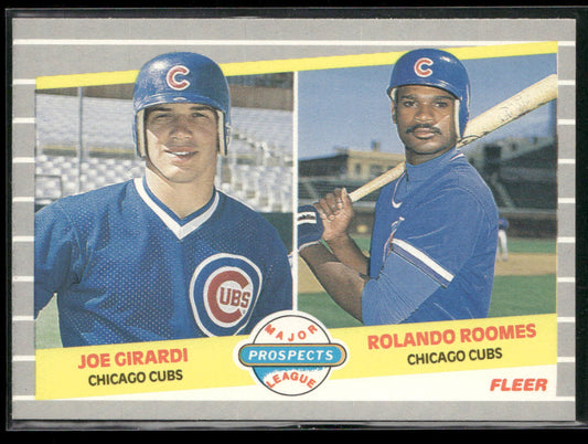 Joe Girardi / Rolando Roomes MLP, RC 1989 Fleer #644 RC Chicago Cubs