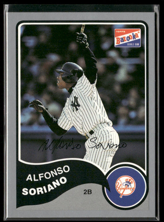 Alfonso Soriano 2003 Bazooka Silver #12 Facsimile autograph New York Yankees