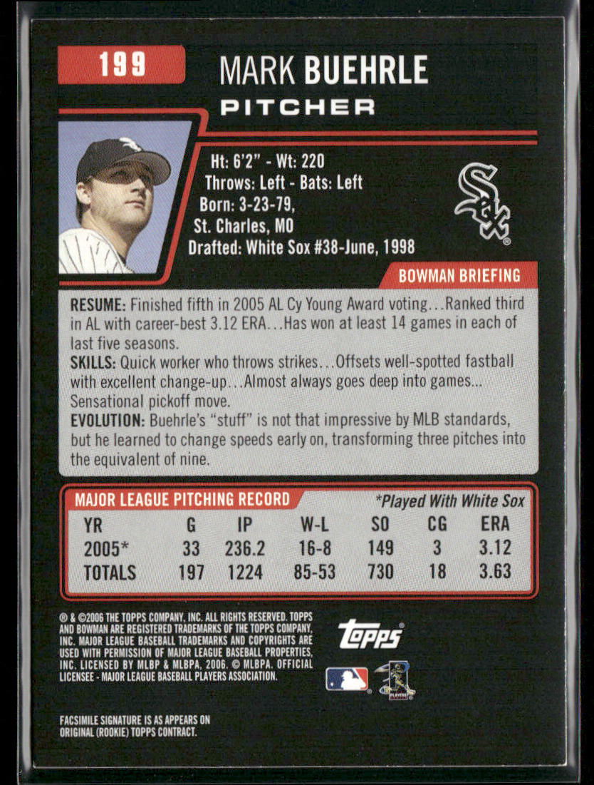 Mark Buehrle 2006 Bowman #199 Chicago White Sox