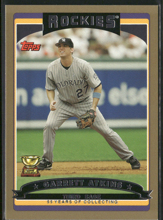 Garrett Atkins 2006 Topps Gold #3 SN Colorado Rockies