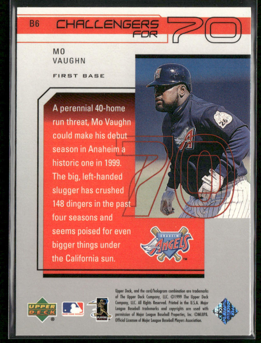 Mo Vaughn 1999 Upper Deck Challengers for 70 Challengers Inserts #C6 Angels
