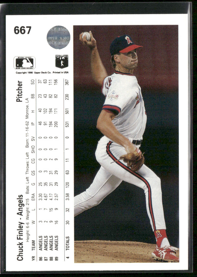 Chuck Finley 1990 Upper Deck #667 California Angels