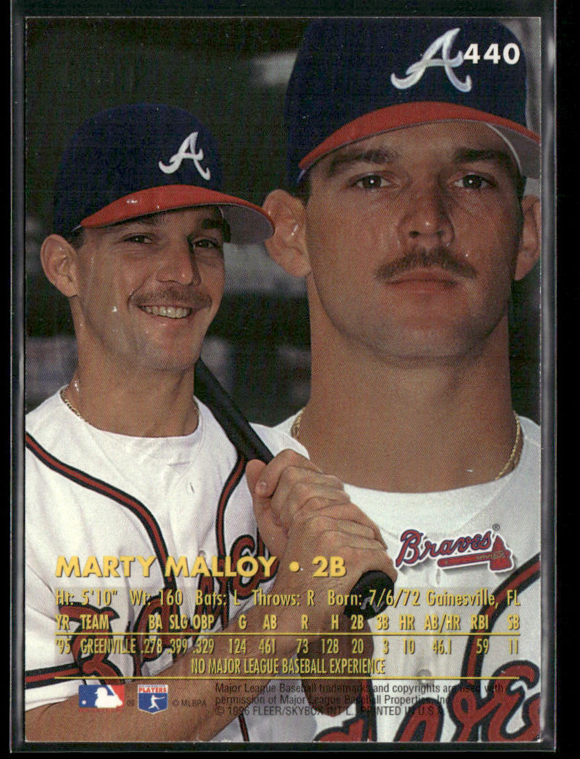 Marty Malloy 1996 Ultra Gold Medallion #440 RC Atlanta Braves