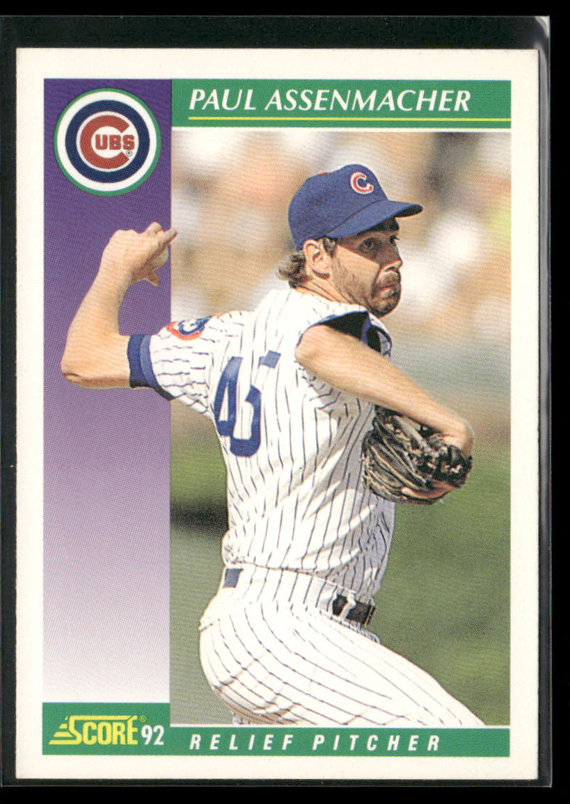 Paul Assenmacher 1992 Score #360 Chicago Cubs