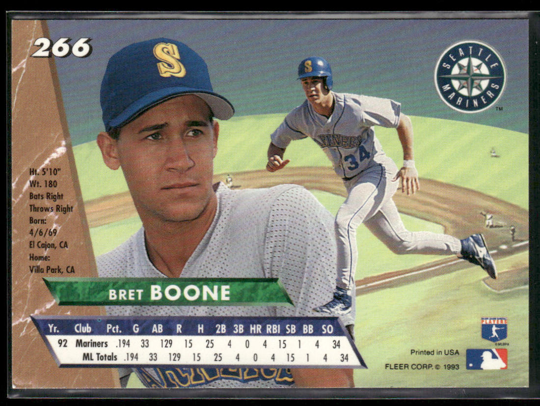 Bret Boone 1993 Ultra #266 RC Seattle Mariners