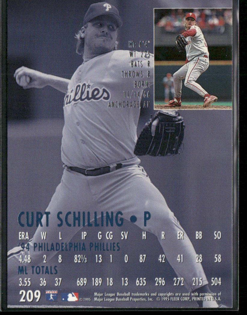 Curt Schilling 1995 Ultra #209 Philadelphia Phillies