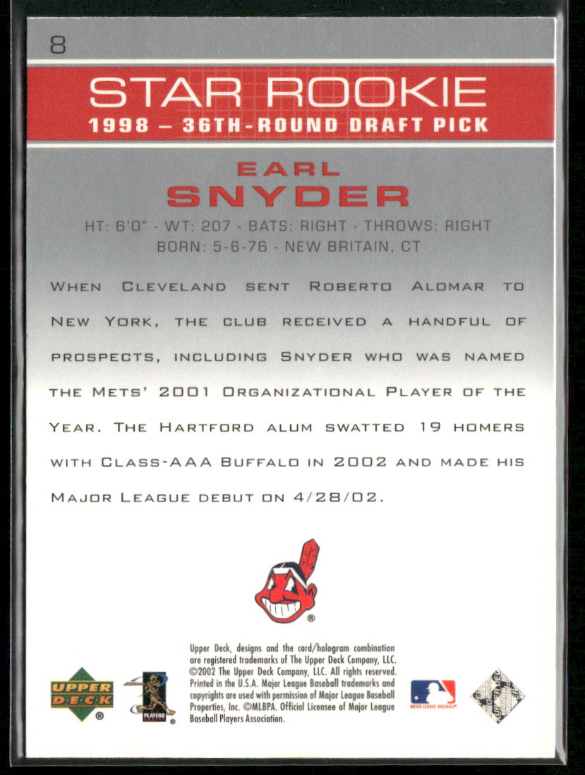 Earl Snyder 2003 Upper Deck #8 Cleveland Indians