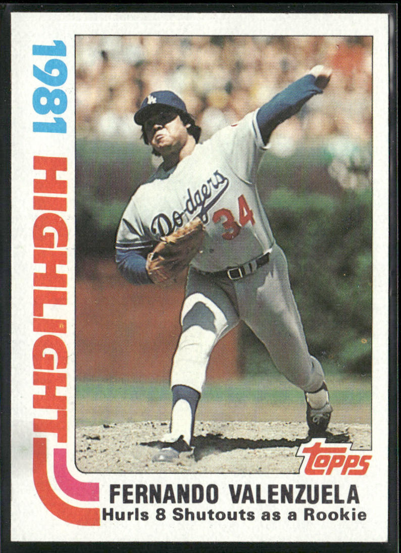 Fernando Valenzuela 1982 Topps #6 Los Angeles Dodgers front
