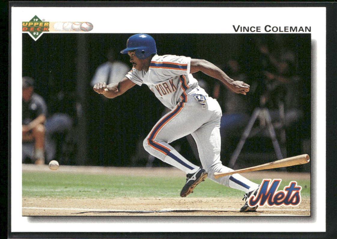 Vince Coleman 1992 Upper Deck #131 New York Mets front