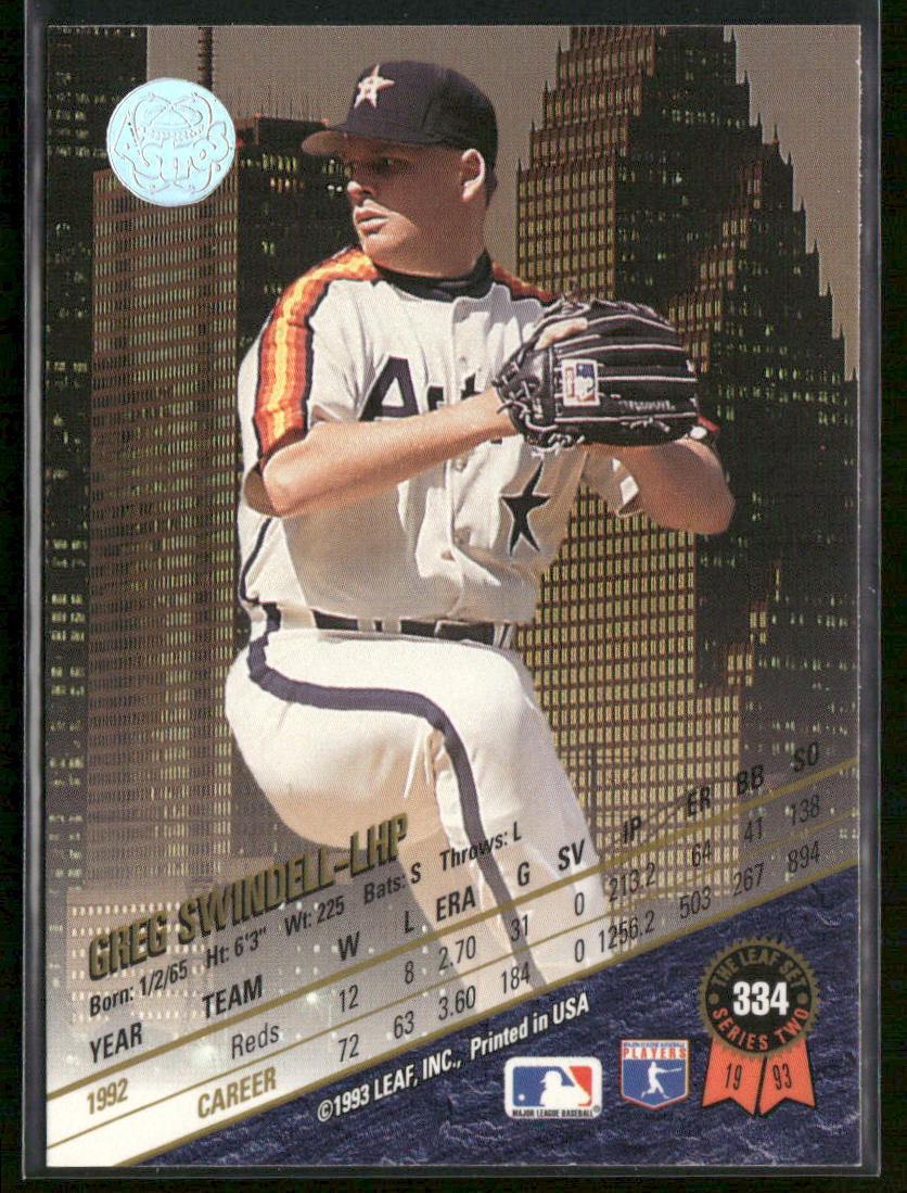 Greg Swindell 1993 Leaf #334 Houston Astros