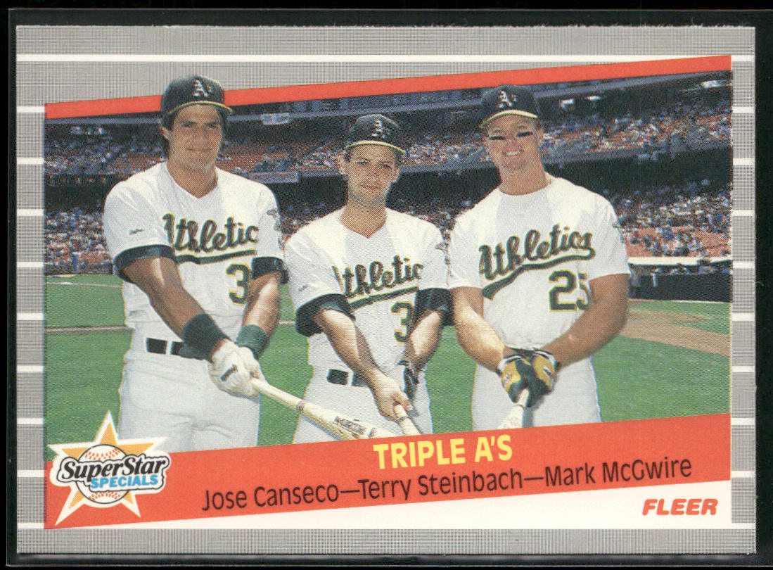 Triple A's (Canseco / Steinbach / McGwire) 1989 Fleer #634 Oakland Athletics