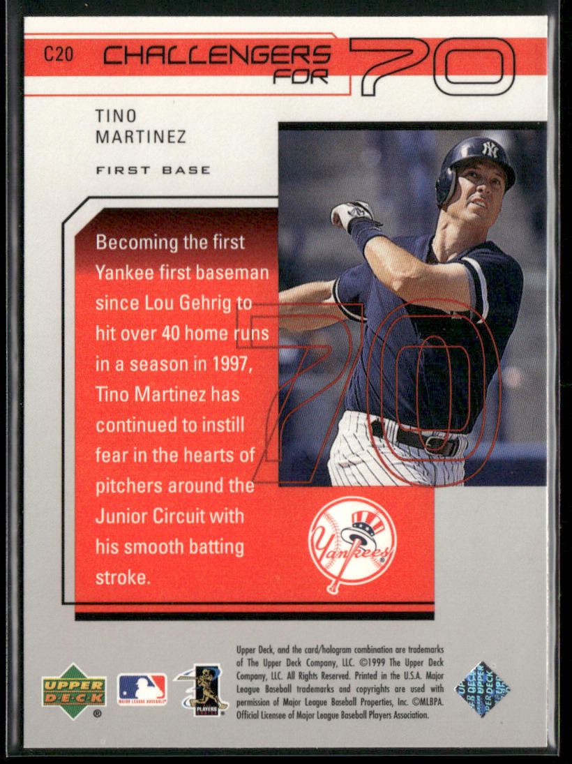 Tino Martinez 1999 Upper Deck Challengers for 70 #C20 New York Yankees