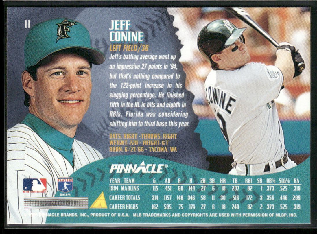 Jeff Conine 1995 Pinnacle #11 Florida Marlins