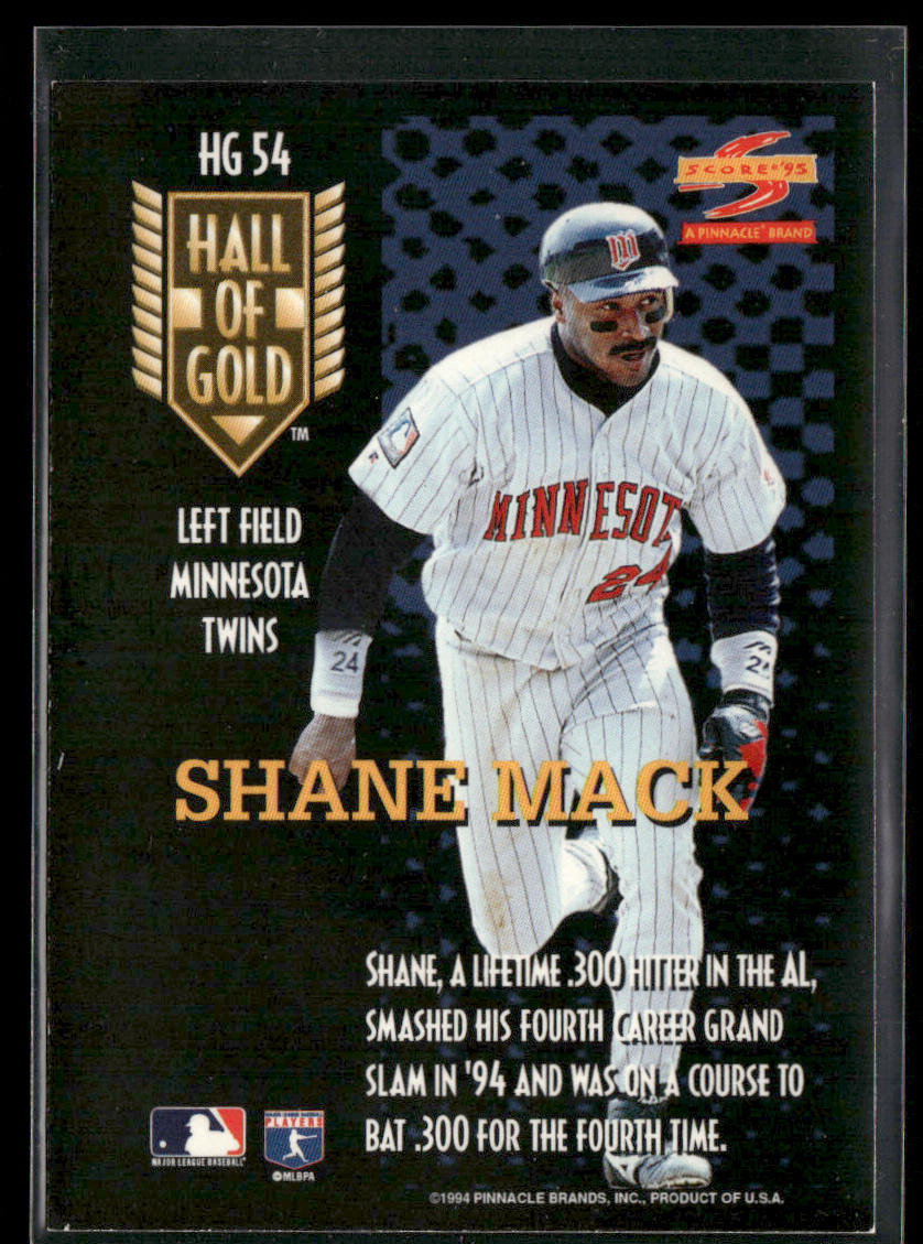 Shane Mack 1995 Score Hall of Gold #HG54 Minnesota Twins