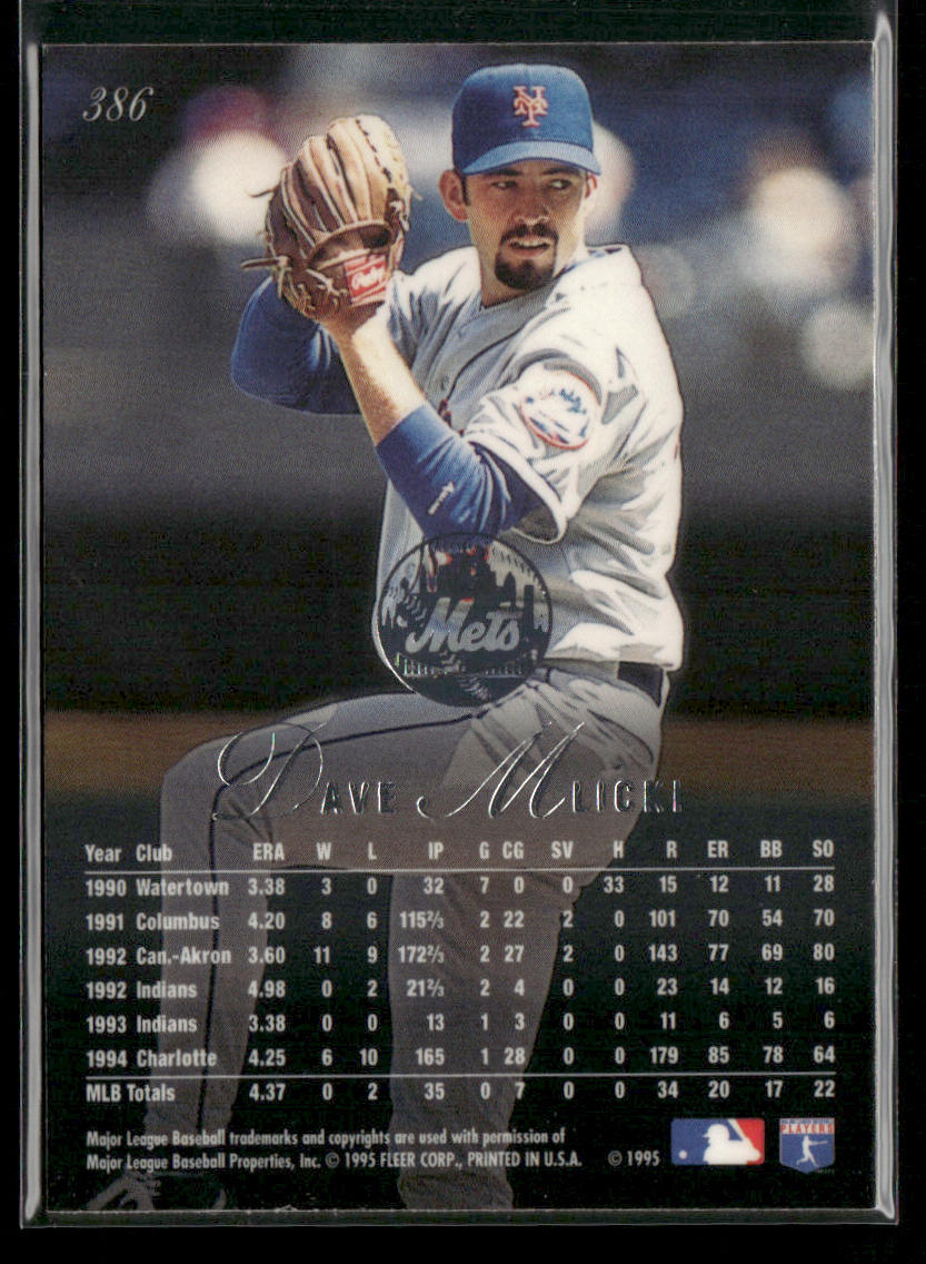 Dave Mlicki 1995 Flair #386 New York Mets