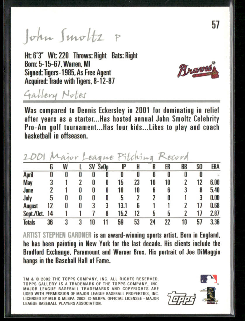 John Smoltz 2002 Topps Gallery #57 Atlanta Braves