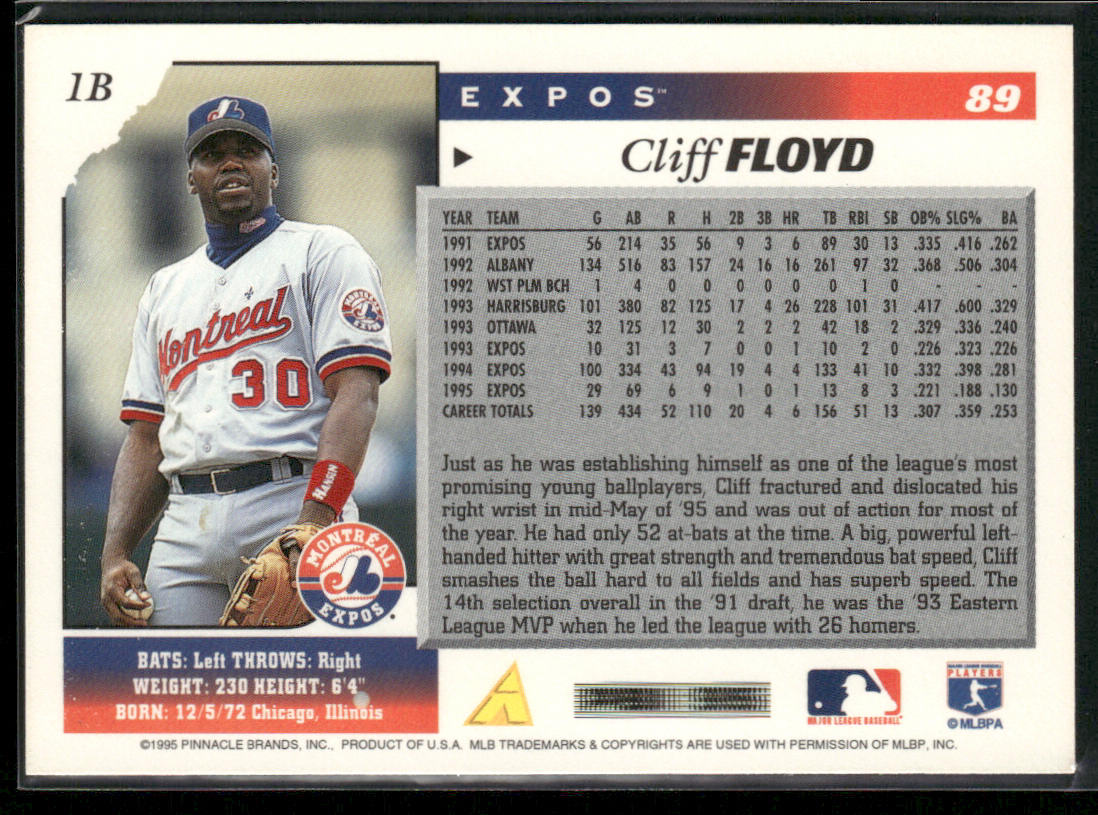 Cliff Floyd 1996 Score #89 Montreal Expos