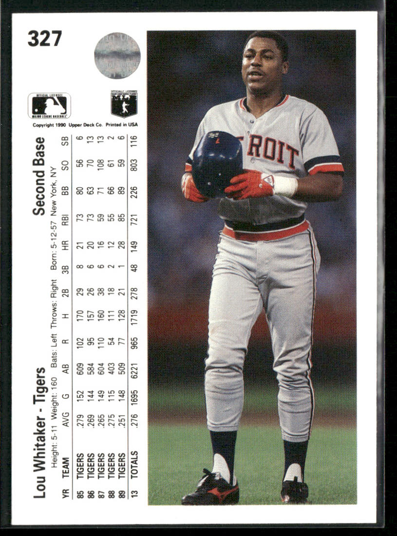 Lou Whitaker 1990 Upper Deck #327 Detroit Tigers