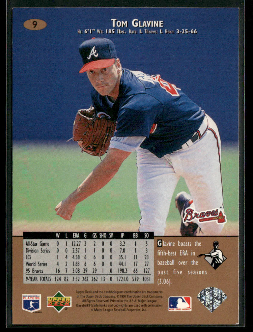 Tom Glavine 1996 Upper Deck #9 Atlanta Braves