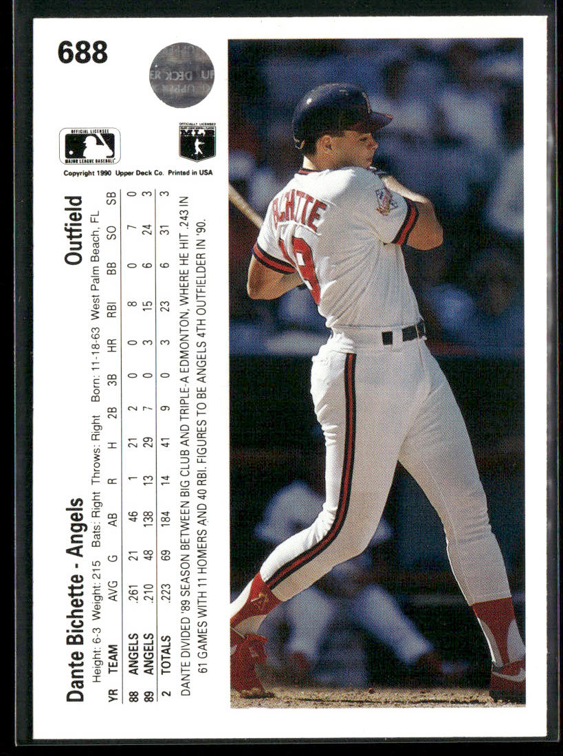 Dante Bichette 1990 Upper Deck #688 California Angels