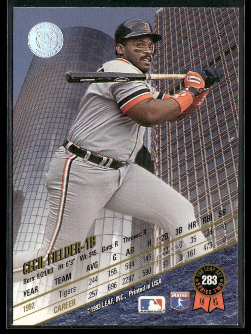 Cecil Fielder 1993 Leaf #283 Detroit Tigers