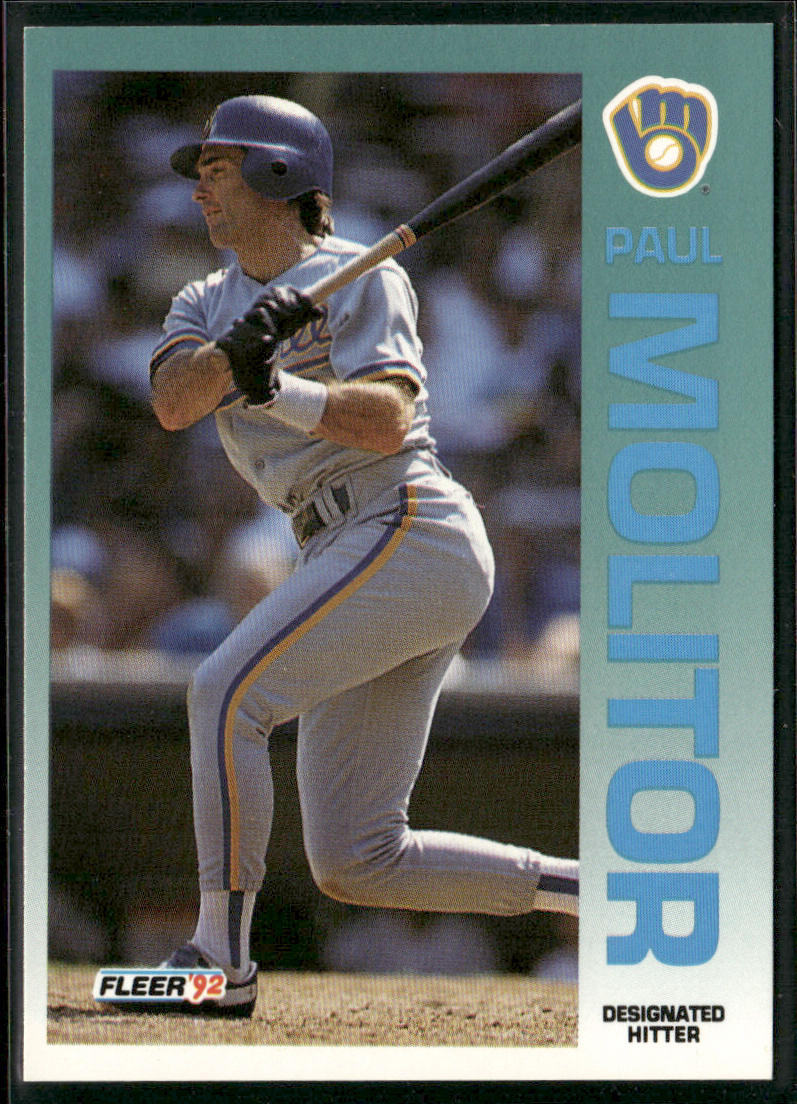 Paul Molitor 1992 Fleer #182 Milwaukee Brewers front