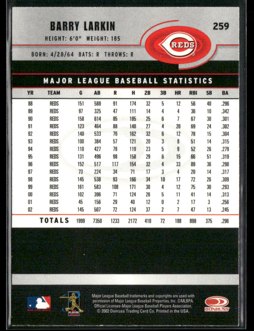 Barry Larkin 2003 Donruss #259 Cincinnati Reds