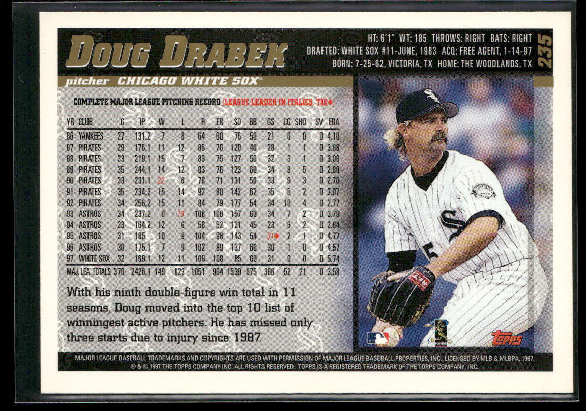 Doug Drabek 1998 Topps #235 Chicago White Sox