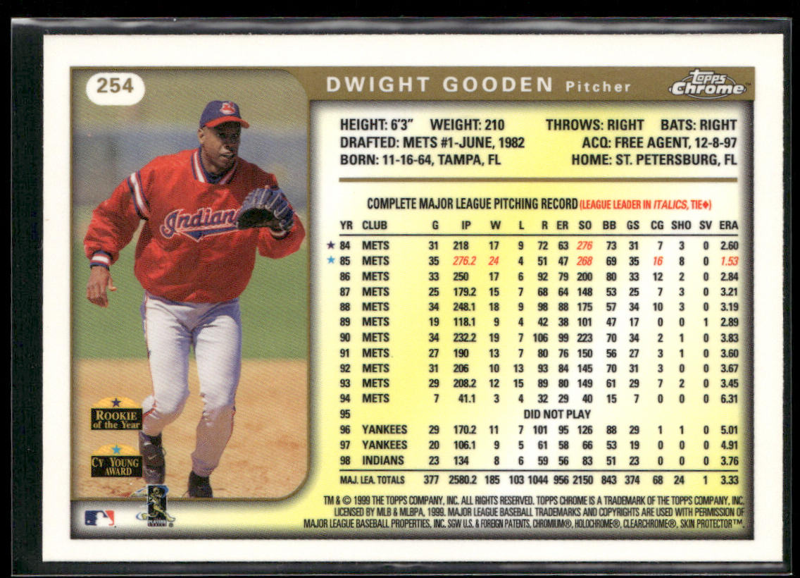 Dwight Gooden 1999 Topps Chrome #254 Cleveland Indians