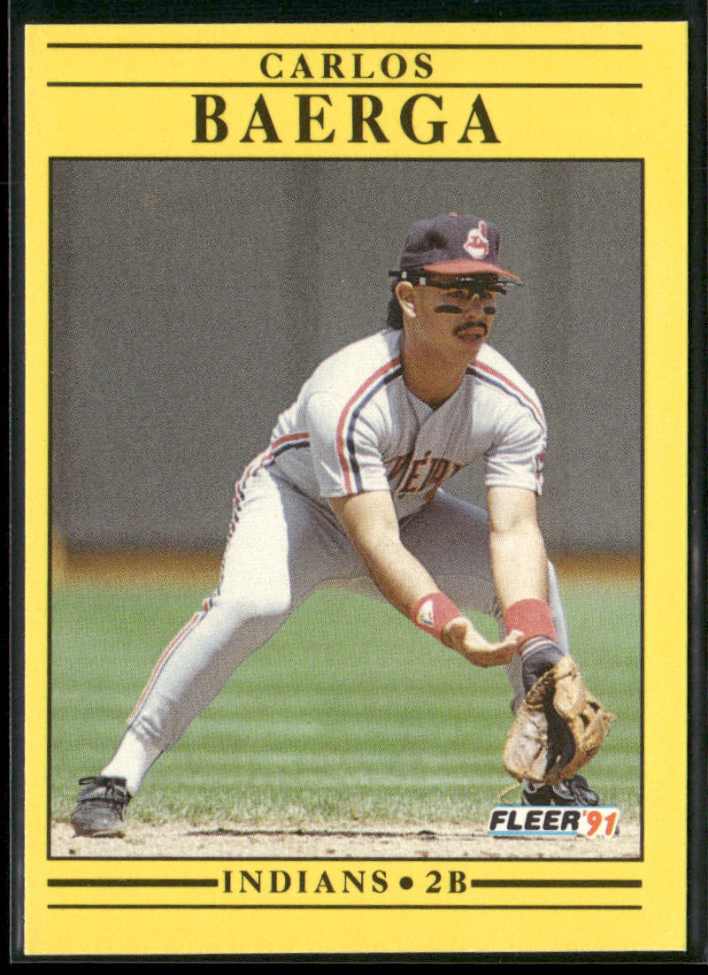 Carlos Baerga 1991 Fleer #360 Cleveland Indians front