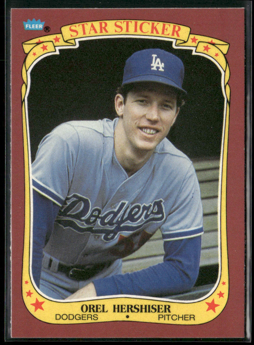 Orel Hershiser 1986 Fleer Star Stickers #58 Los Angeles Dodgers