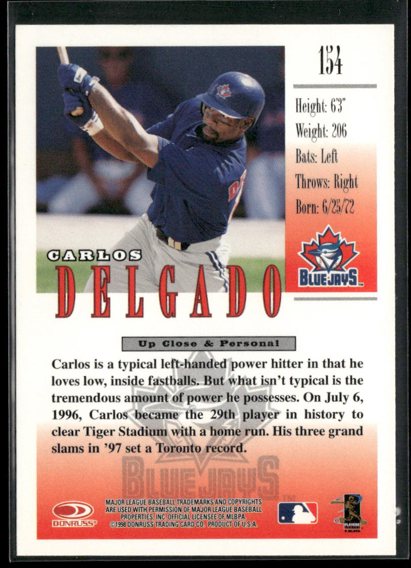Carlos Delgado 1998 Studio #154 Toronto Blue Jays