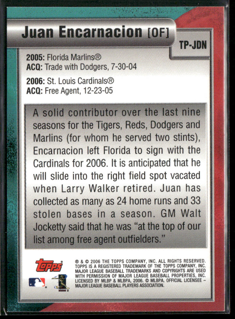 Juan Encarnacion 2006 Topps Trading Places #TP-JDN