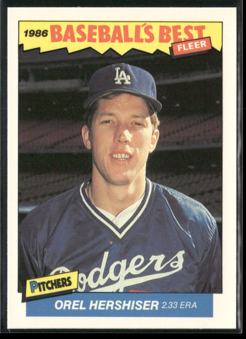 Orel Hershiser 1986 Fleer Baseball's Best Sluggers vs. Pitchers #16 Dodgers