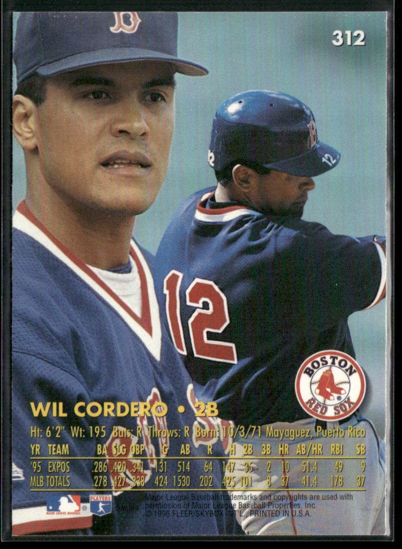 Wil Cordero 1996 Ultra #312 Boston Red Sox