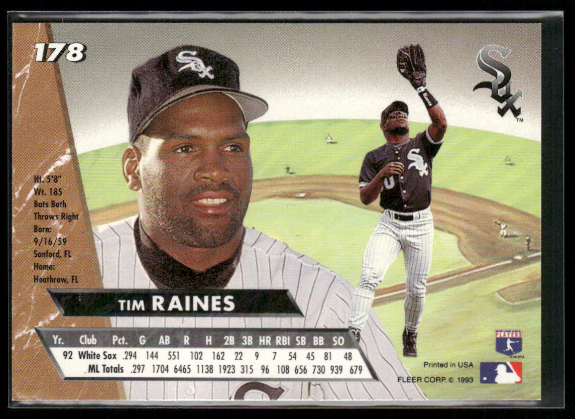 Tim Raines 1993 Ultra #178 Chicago White Sox