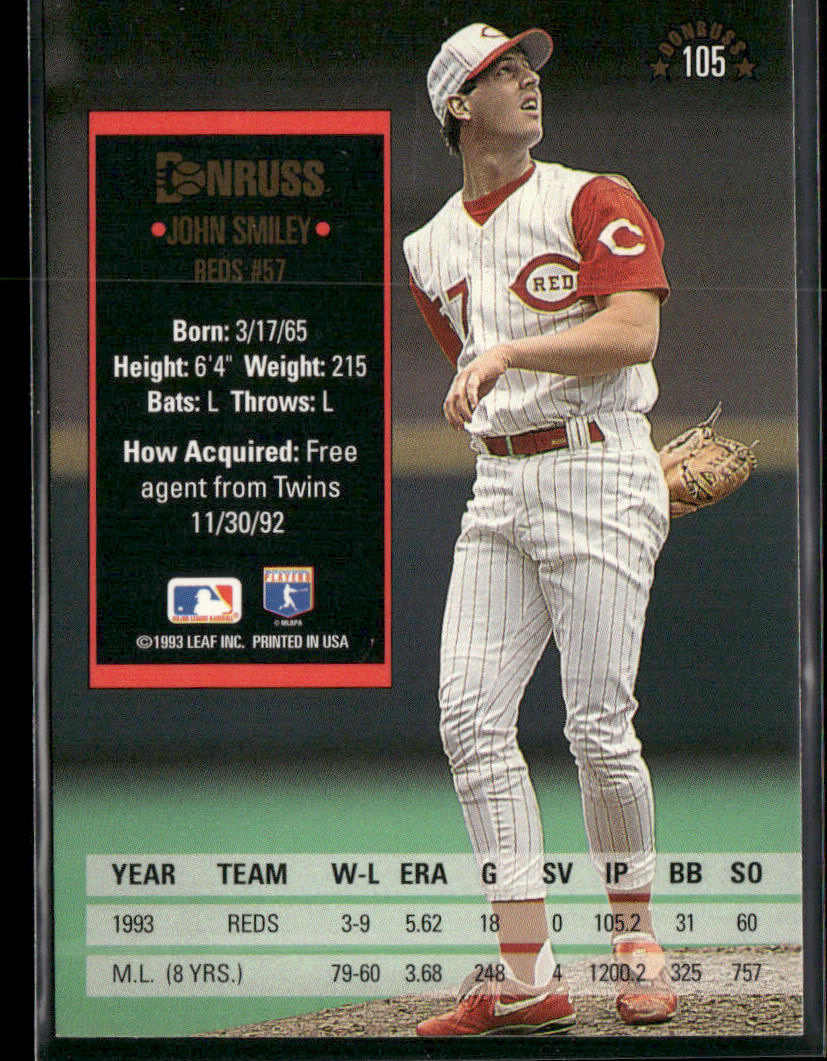 John Smiley 1994 Donruss #105 Cincinnati Reds