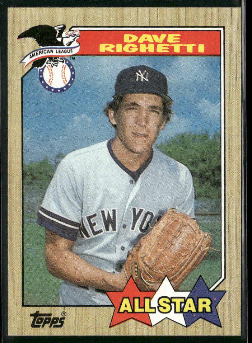 Dave Righetti 1987 Topps #616 New York Yankees front